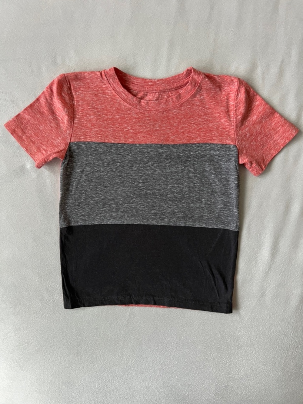 jumping beans Coral, Gray & Black Colorblock Short Sleeve Tee
